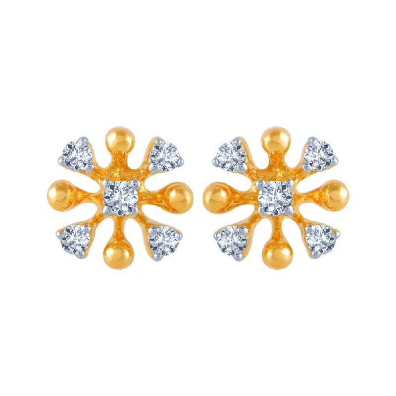 Eco-Conscious Earrings-18k (750) Yellow Gold And Diamond Stud Earrings For Women