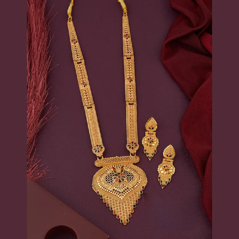 Beautiful Gold Chain Necklaces-Kalpna Sales Gold Plated Meenakari Necklace Set