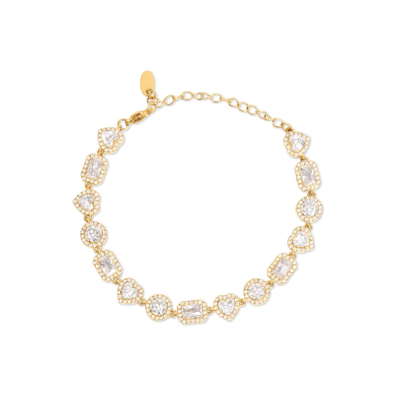 Luxury Bracelets with Diamonds-THE MULTI STONE SOLENE BRACELET