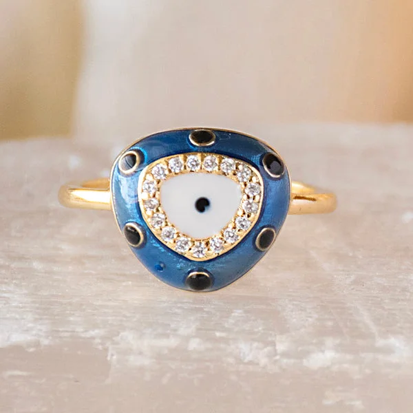 Statement Sapphire Rings-Ameba Evil Eye Ring