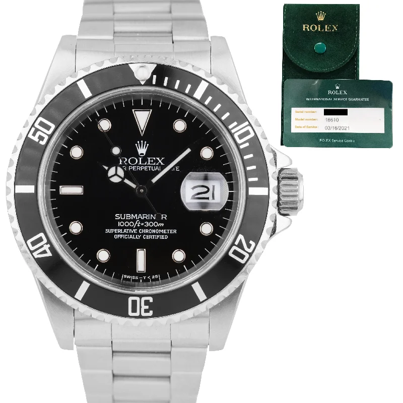 Custom Watches for Anniversary Gifts-Rolex Submariner Date Tritium 16610 40mm Black Stainless Steel Watch