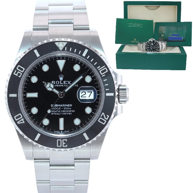 Watches with Customizable Dials-2021 PAPERS Rolex Submariner 41mm Black Ceramic 126610LN Watch Box