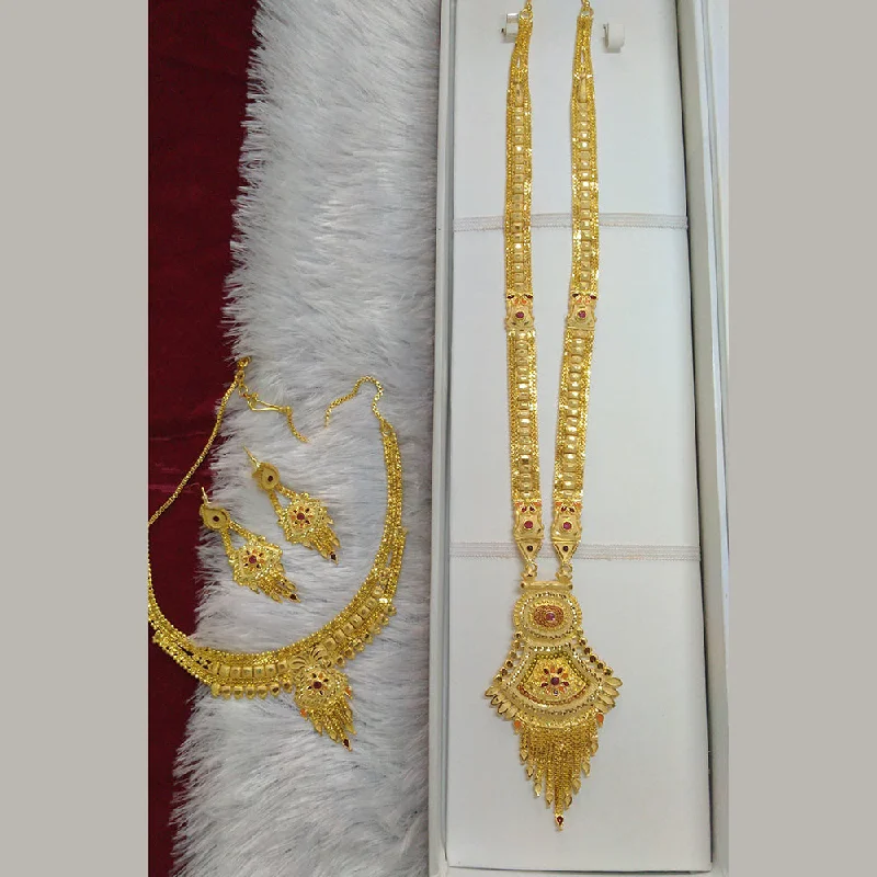 Sparkling Crystal Necklaces-Pari Art Jewellery Forming Double Necklace Set