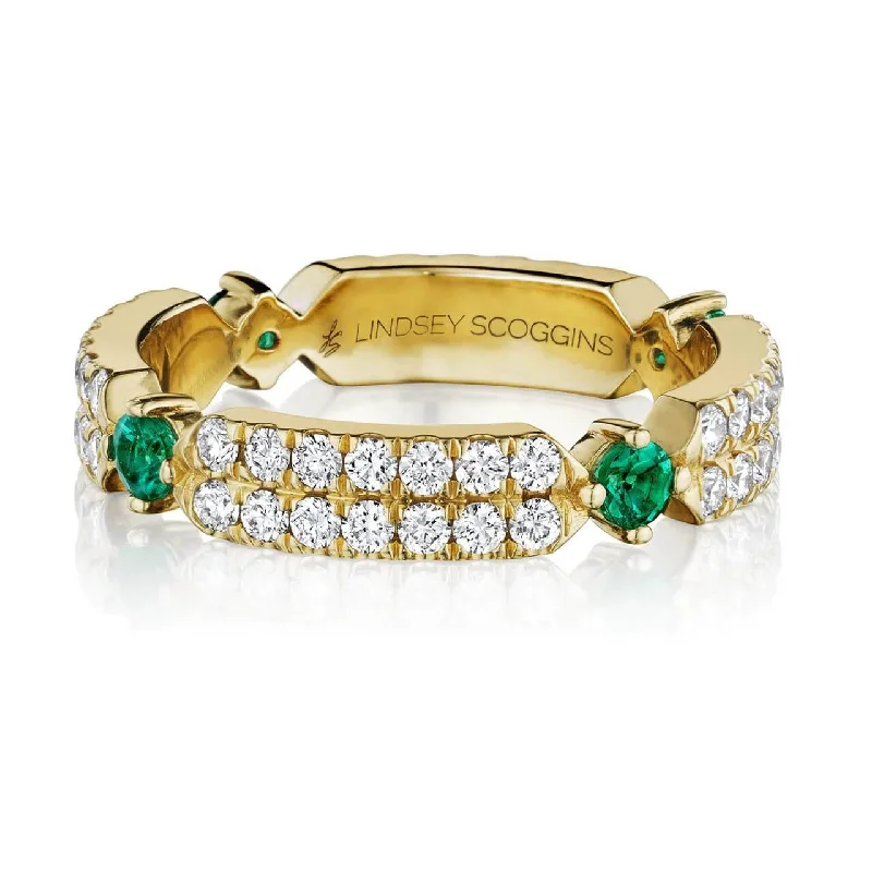 Large Gold Cocktail Rings-CHANCE MILESTONE EMERALD