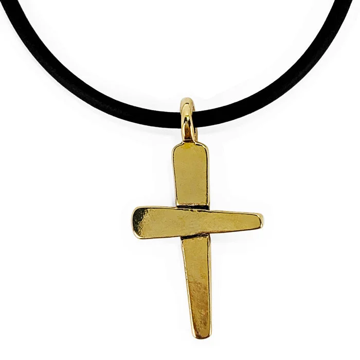 Silver Heart Pendant Necklaces-Forgiven Cross Necklace Gold