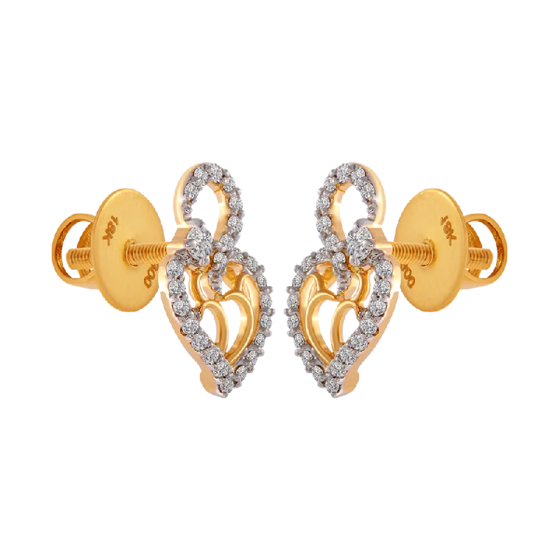 Summer Earrings for Women-18KT (750) Yellow Gold And Diamond Clip-on Earrings For Women