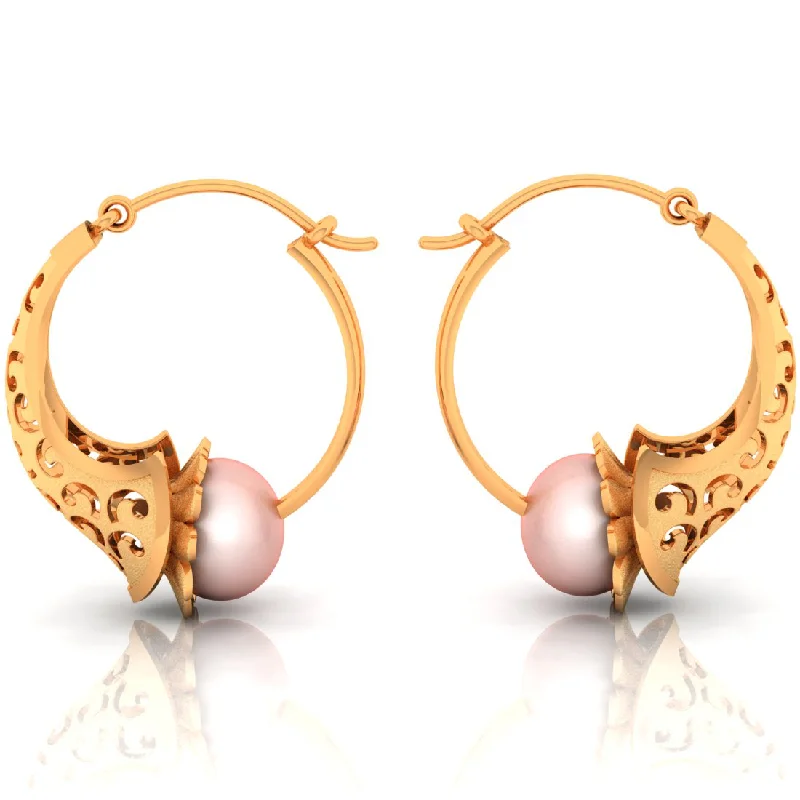 Rose Gold Earrings for Bridesmaids-14k Unique Gold Earrings With Detailed Artistry