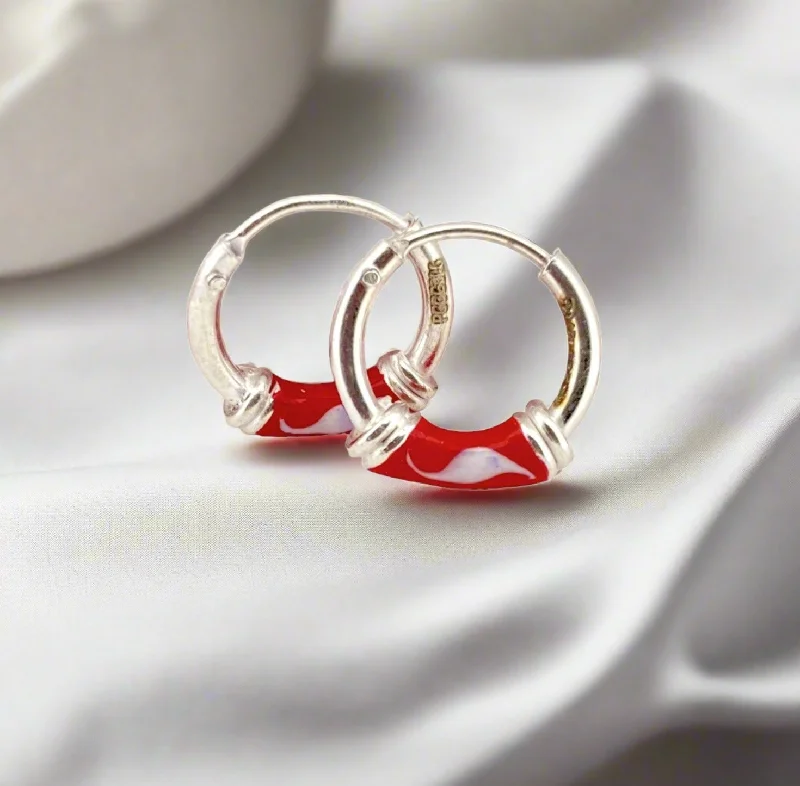 Elegant Silver Hoops-Silver Hug Hoop Earrings For Women & Girls