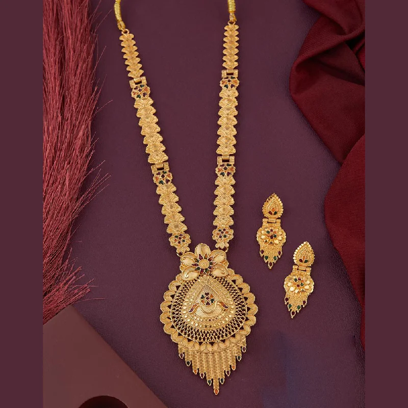 Designer Heart Necklaces-Kalpna Sales Gold Plated Meenakari Necklace Set