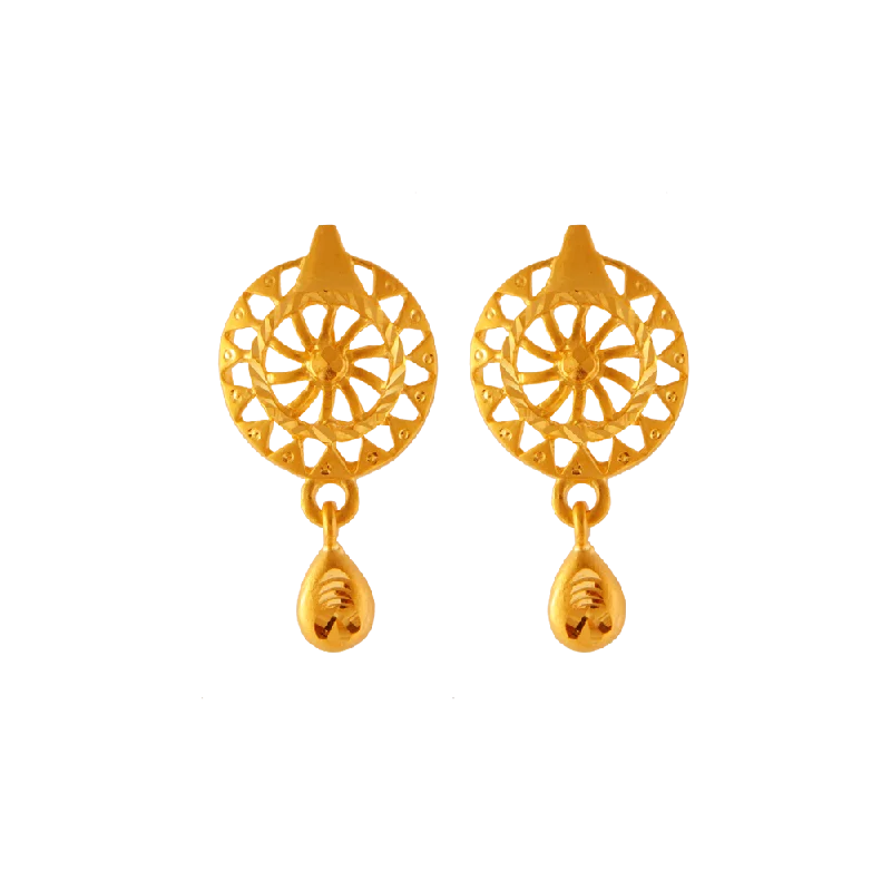 Chunky Gold Earrings-22KT Yellow Gold Clip-on Earrings For Women