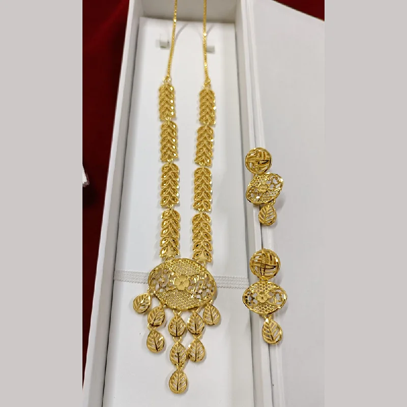 Elegant Layered Gold Necklaces-Pari Art Jewellery Forming Necklace Set