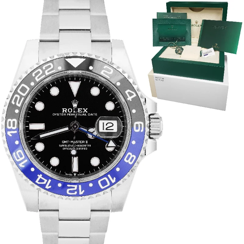 Digital Watches for Outdoor Activities-NEW FEB. 2022 Rolex GMT-Master II Ceramic BATMAN OYSTER BRACELET 126710 BLNR