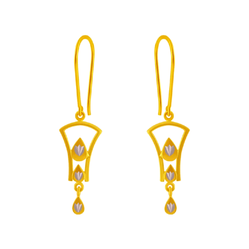 Handcrafted Earrings-14KT (585) Yellow Gold Clip-on Earrings For Women