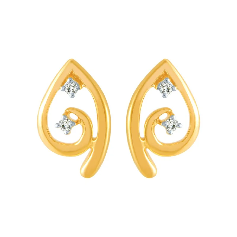 Chic Silver Dangle Earrings-18k (750) Yellow Gold And Diamond Stud Earrings For Women