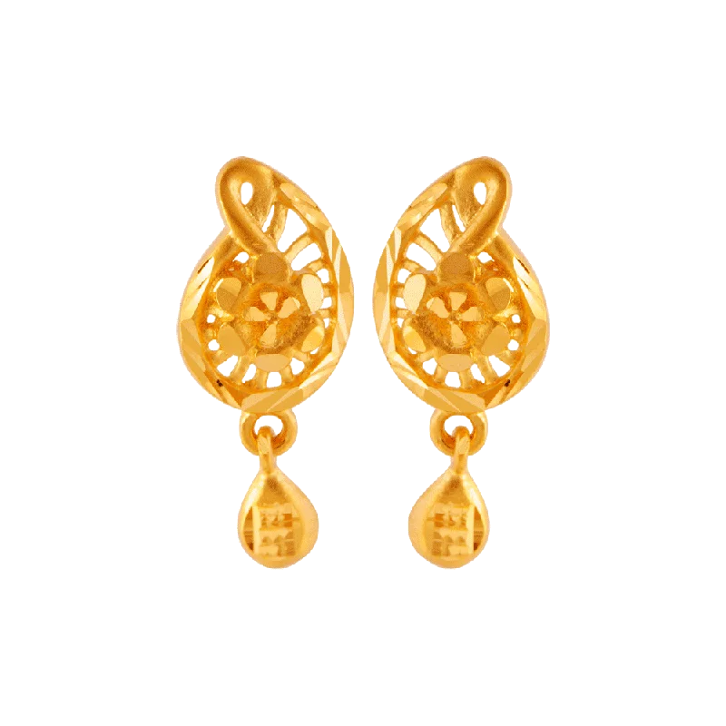 Party Earrings for Women-22KT (916) Yellow Gold Stud Earrings For Women