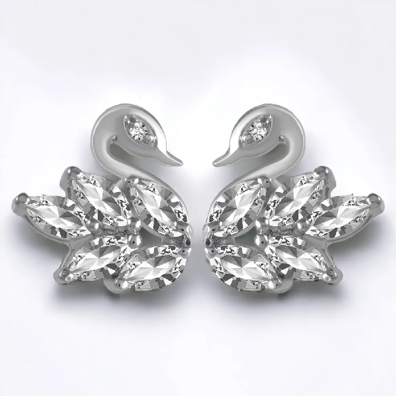 Minimalist Earrings for Everyday-Swan Stud Earrings With 925 Purity For Women & Girls