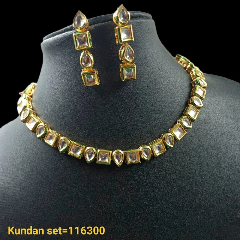 Designer Necklaces for Women-Padmawati Bangles Kundan Stone Gold Plated Necklace Set