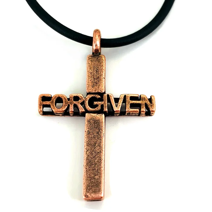 Vintage Necklace Sets-Forgiven Cross Copper Necklace