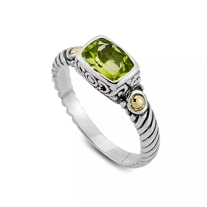 Personalized Birthstone Rings-Gede Ring- Peridot