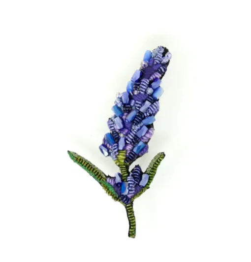 Custom Brooch with Decorative Stones-Custom Brooch with Decorative Stones-Trovelore - Lavender Brooch Pin