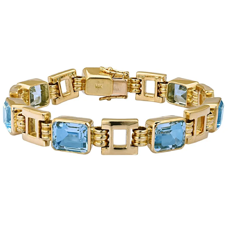 Elegant Chain Bracelets-Bracelet- Blue Topaz (1154E)