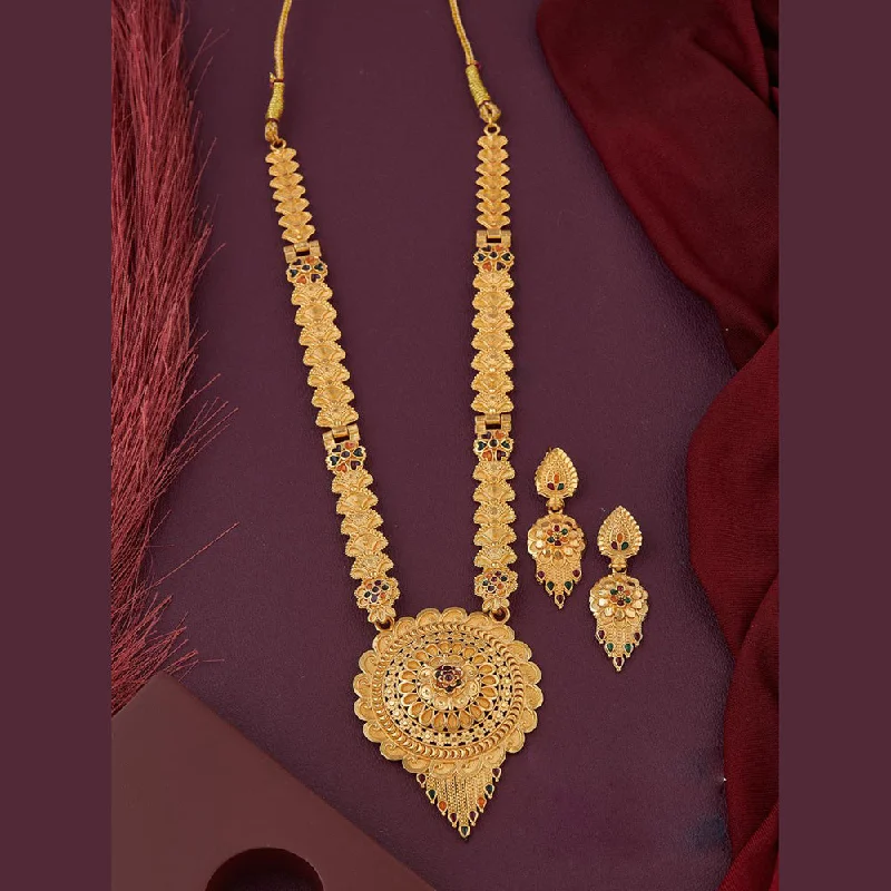 Double Layer Necklaces-Kalpna Sales Gold Plated Meenakari Necklace Set