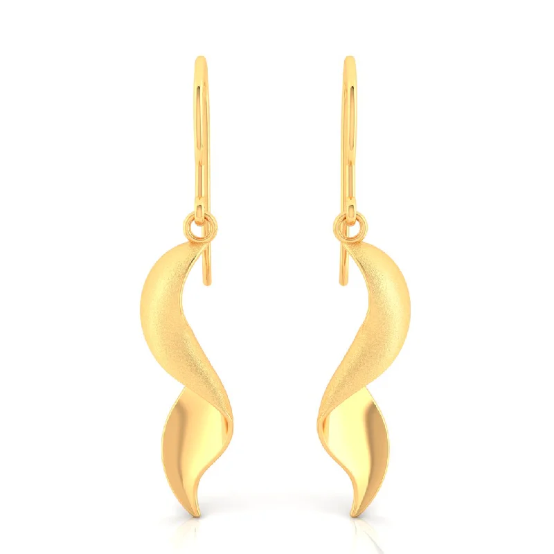 Large Gold Earrings-14k Minimal Gold Earrings With Spiral Design