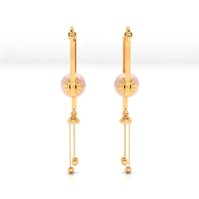 Large Gold Earrings-Exceptionally Well-crafted 22-karat Gold Dangler Earrings